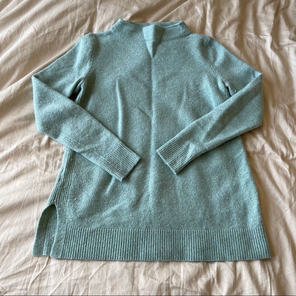 Loft Mock Neck Sweater in Mint Color